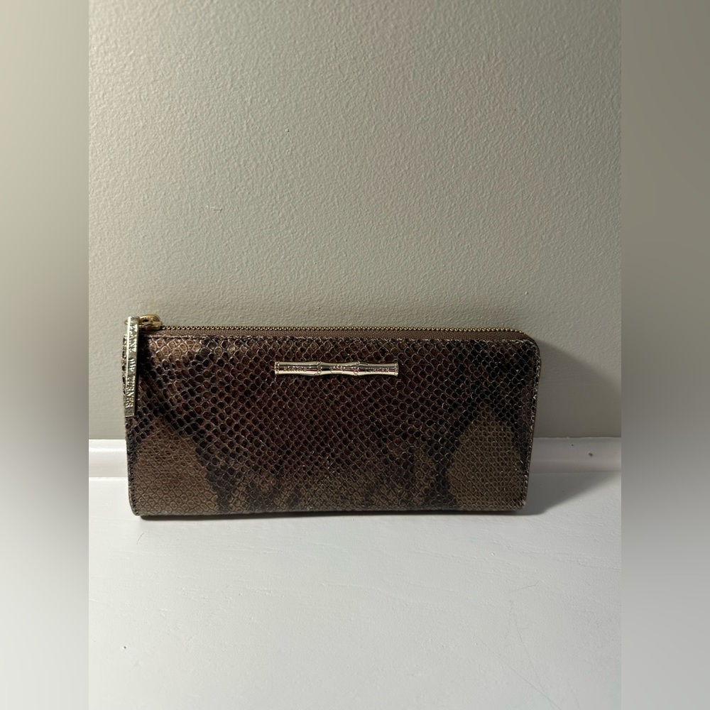 Elaine Turner bronze snakeskin wallet